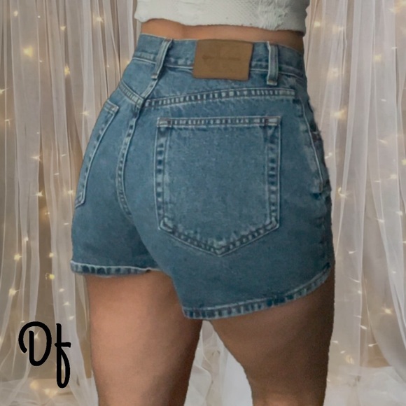 VTG Calvin Klein High Waist Jean Shorts 27 Waist - Picture 2 of 12